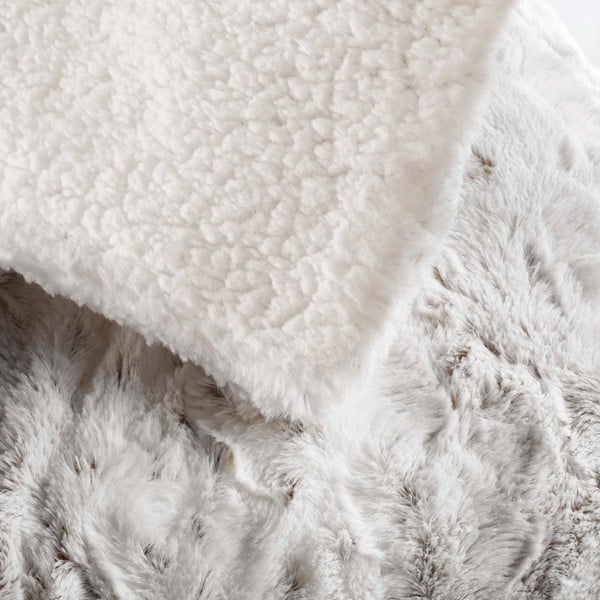 Sivo-bež deka od umjetnog krzna 180x220 cm Alaska – douceur d'intérieur-image-3