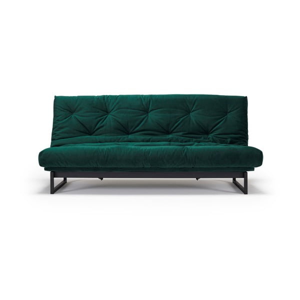 Zeleni kauč na razvlačenje Innovation Fraction Elegant Velvet Forest Green, 81 x 200 cm