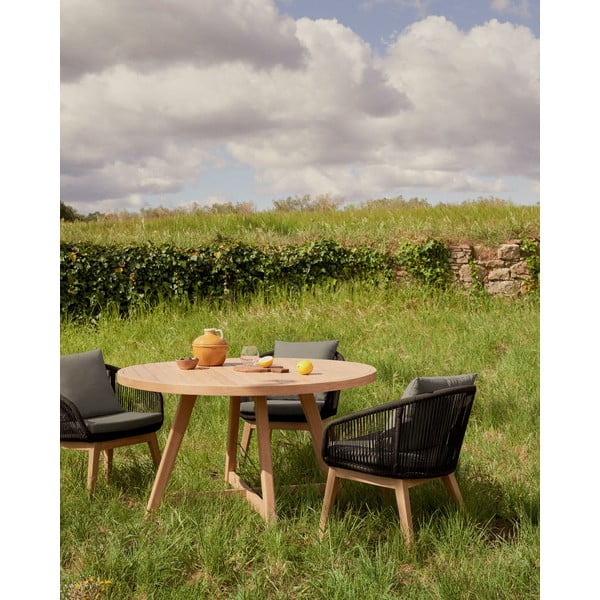 Okrugli vrtni blagovaonski stol od drva eukaliptusa ø 130 cm Urqell - Kave Home-image-1