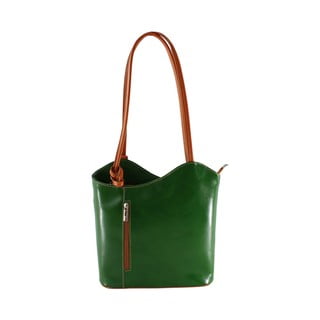 Zelena kožna torbica Chicca Borse Phoebe
