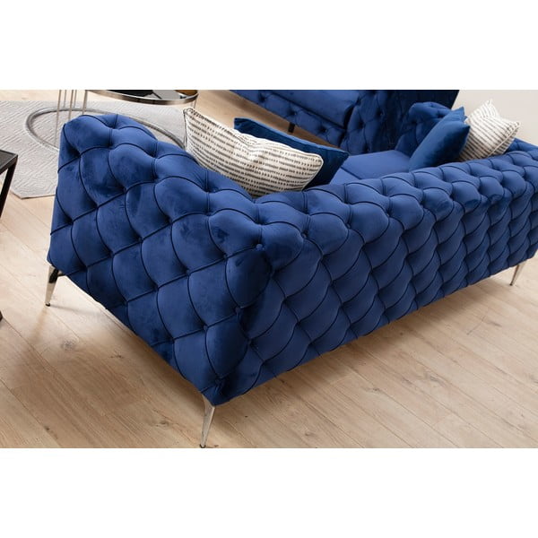 Tamno plava baršunasti sofa 237 cm Como – Artie-image-3