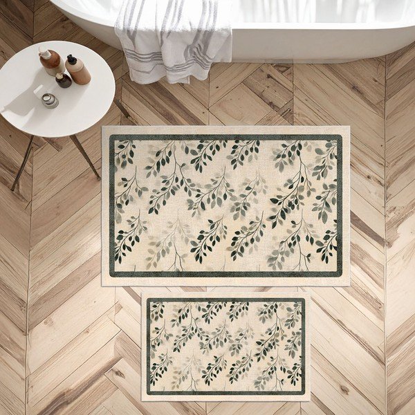 Bež kupaonske prostirke u setu 2 kom 60x100 cm – Foutastic-image-4