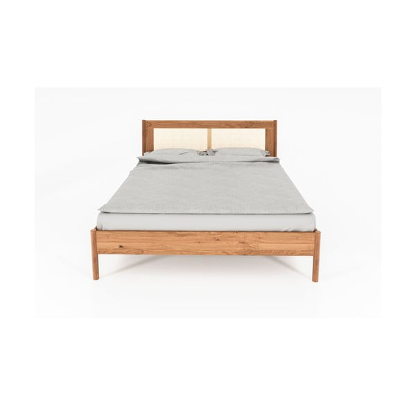 Bračni krevet od hrastovine sa uzglavljem od ratana 180x200 cm Pola - The Beds-image-3