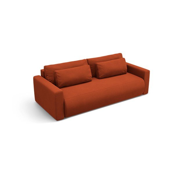 Ciglasta baršunasti sklopiva/s prostorom za odlaganje sofa 238 cm Belfast – Cosmopolitan Design-image-4