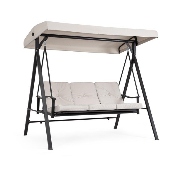 Antracitno siva/bež metalna vrtna ljuljačka Taurus – Bizzotto