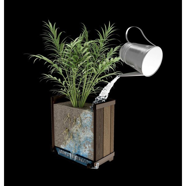 Plastična samozaljevajući posuda za cvijeće Deco Square – Keter-image-2