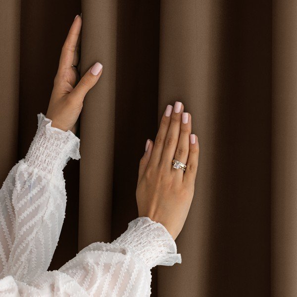 Smeđa zavjesa za djelomično zamračenje 140x250 cm Carli Tie – Restilo-image-2