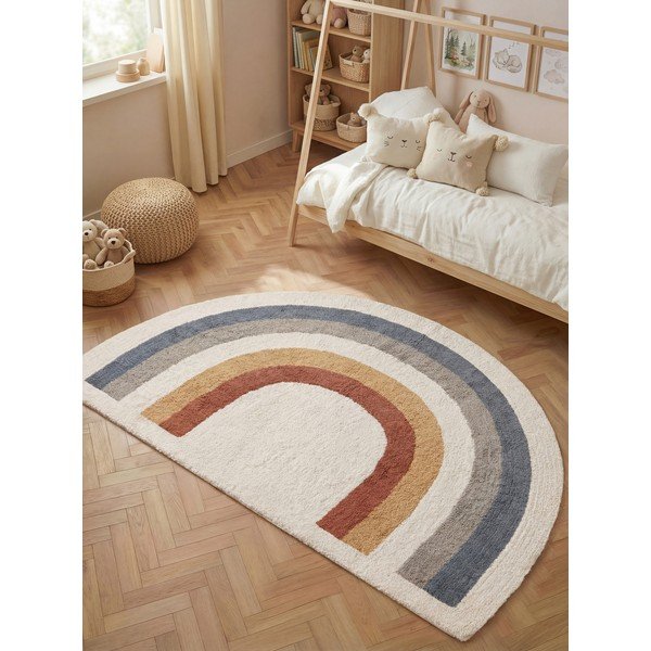 Krem periv/ručno rađen pamučan dječji tepih 140x200 cm Snuggle Riva – Hanse Home-image-1