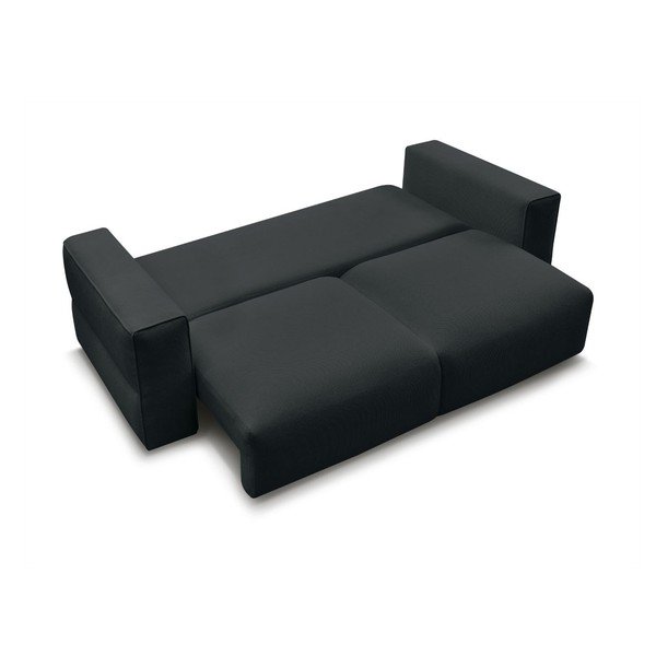 Crna sklopiva/s prostorom za odlaganje sofa 265 cm Ezechiel – Bobochic Paris-image-3