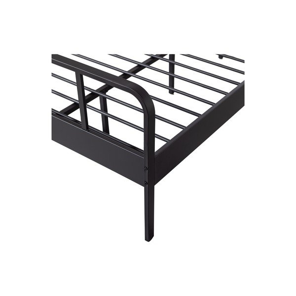Crni metalni krevet s podnicom 120x200 cm Mees – WOOOD-image-4