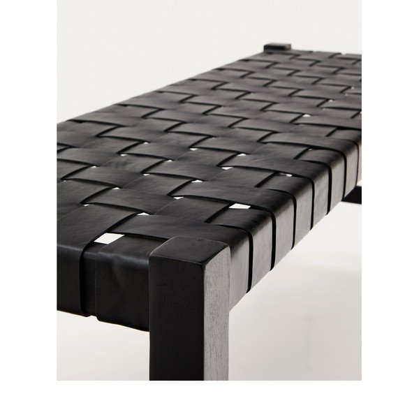 Crna kožna klupa Calixta – Kave Home-image-4