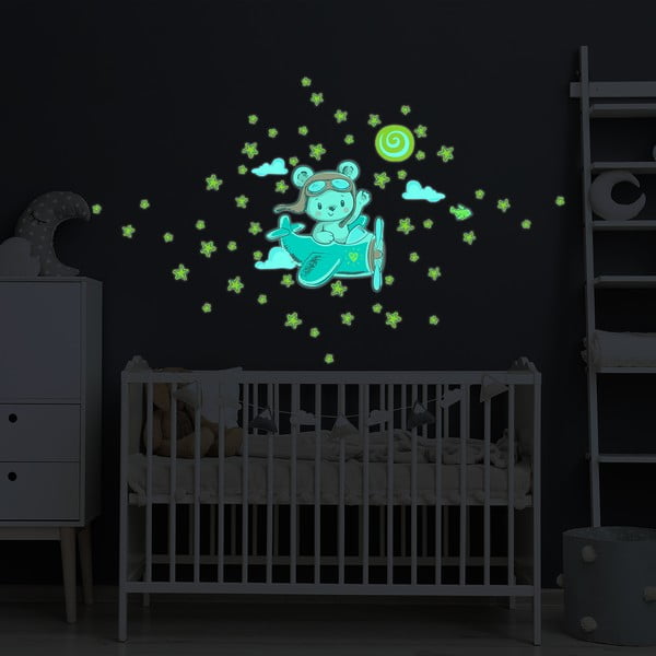 Dječja zidna naljepnica 30x25 cm Pilot Bear - Ambiance-image-4