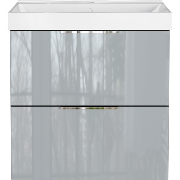 Sivi zidni ormarić za ispod umivaonika u sjajnom dekoru 61x65 cm Celano – Germania-image-3