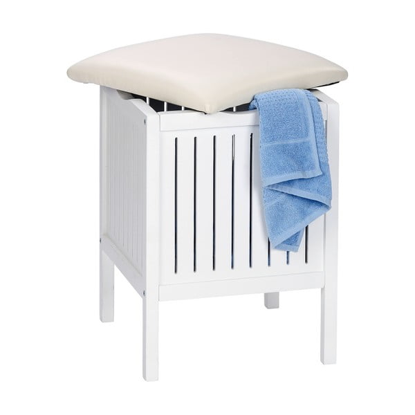 Bijela drvena stolica s prostorom za pohranu Wenko Oslo-image-1