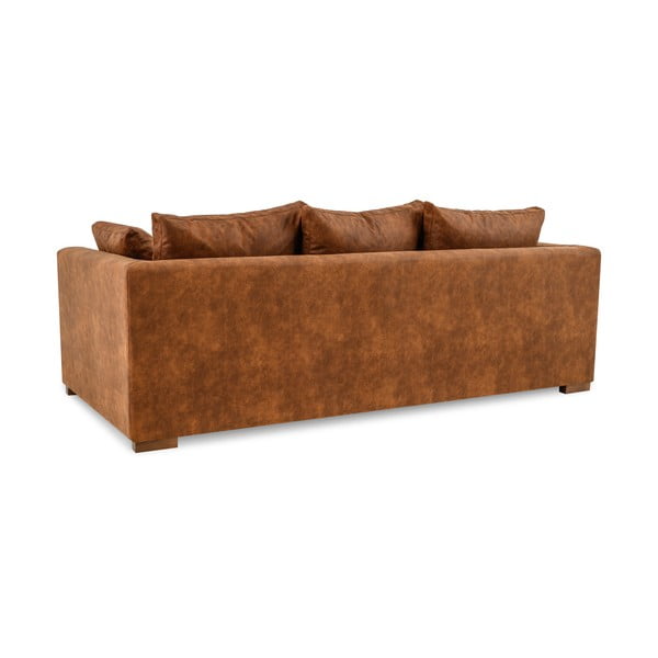 Konjak smeđa sofa od imitacije kože 225 cm Hamburg – Scandic-image-4