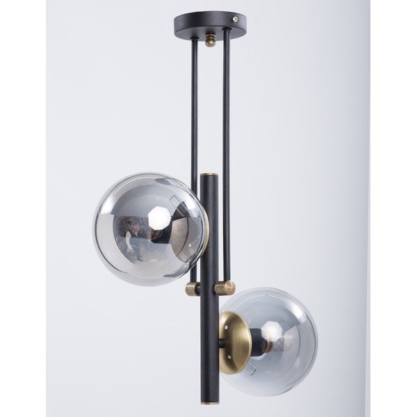 Crna stropna svjetiljka sa staklenim sjenilom ø 15 cm Libra – Squid Lighting-image-1