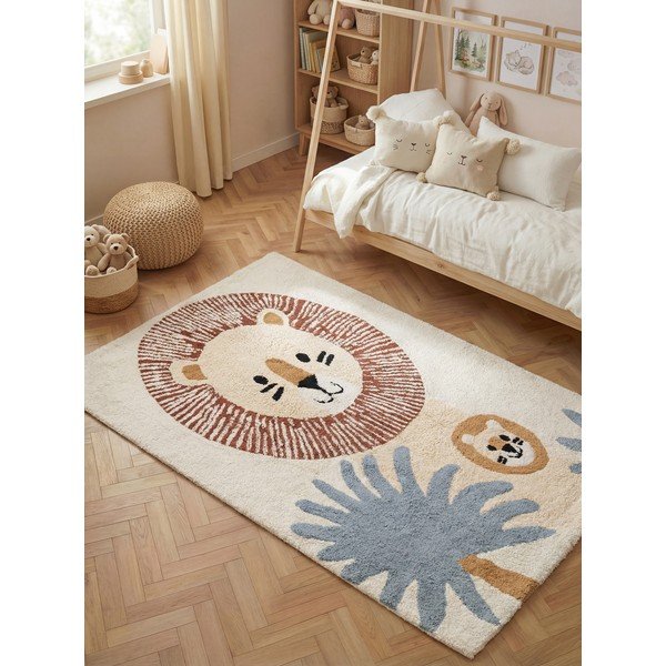 Krem periv/ručno rađen pamučan dječji tepih 140x200 cm Snuggle Leander – Hanse Home-image-1
