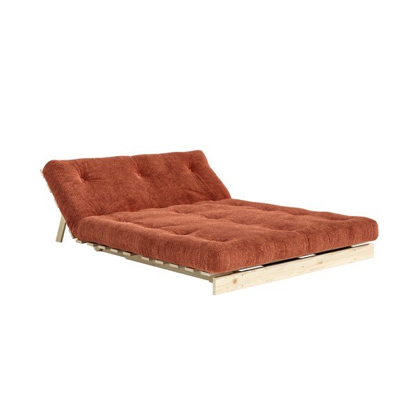 Sklopiva sofa od samta boja terakote 140 cm Roots – Karup-image-4