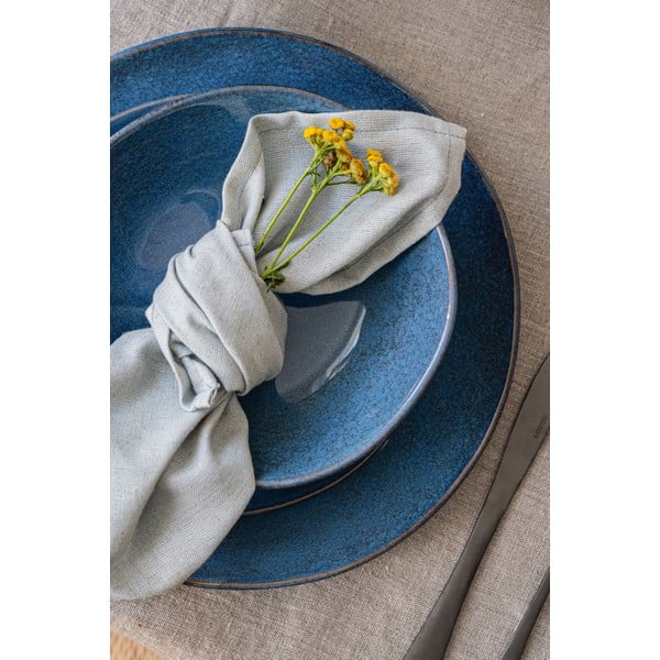 Tamno plavi blagovaonski set posuđa od kamenine 16 kom Glosia - Bonami Selection-image-3