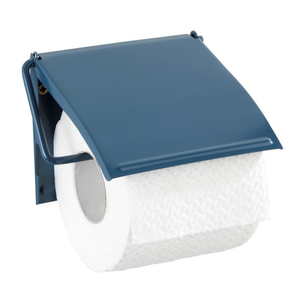 Plavi zidni držač za toaletni papir Wenko Cover