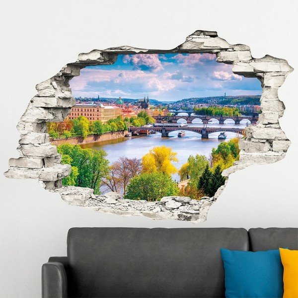 3D zidna naljepnica Ambiance Prague Spring, 90 x 60 cm-image-1