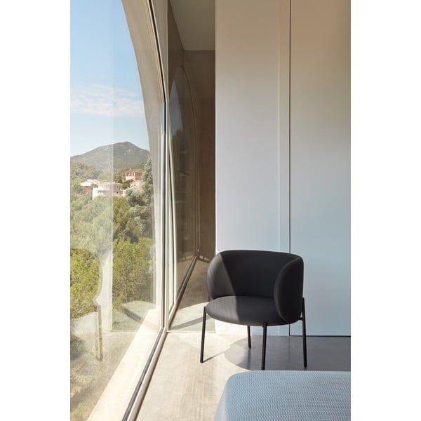 Crna fotelja od imitacije kože Mogi - Teulat-image-1