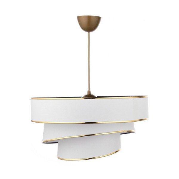 Bijela/u zlatnoj boji viseća svjetiljka s tekstilnim sjenilom ø 40 cm Couper – Opviq lights