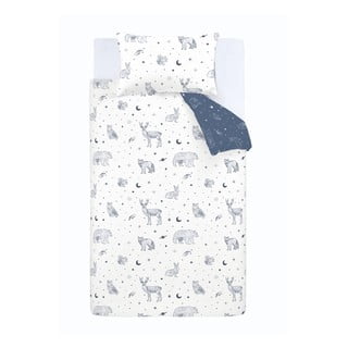 Bijela/plava flanelska dječja posteljina za bračni krevet 200x200 cm Starlight Animals – Bianca