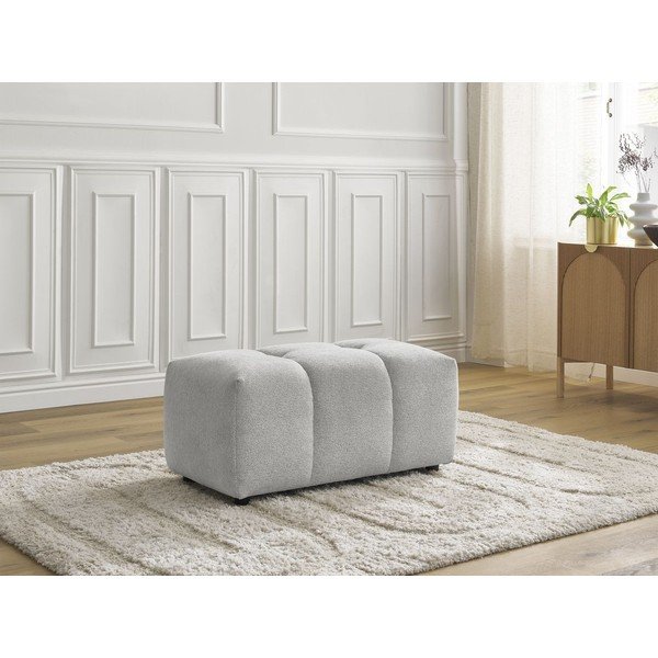 Svijetlo sivi tabure od šenila Roxelane – Bobochic Paris-image-1