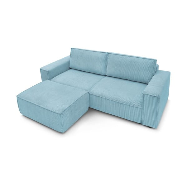 Mentol zelena sklopiva/s prostorom za odlaganje sofa od samta 245 cm Nihad – Bobochic Paris-image-4