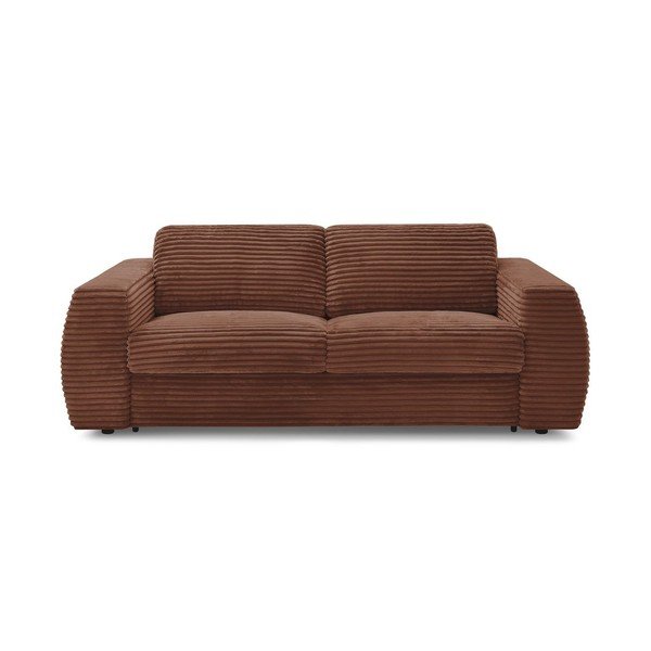 Narančasta sofa za spavanje/sklopiva od samta 240 cm Hugo – Bobochic Paris