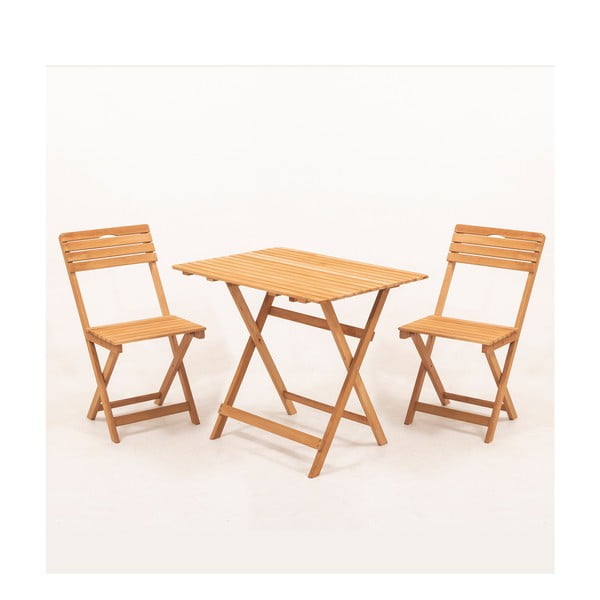 Vrtni blagovaonski set od masivne bukve u prirodnoj boji za 2 osobe – Floriane Garden-image-1