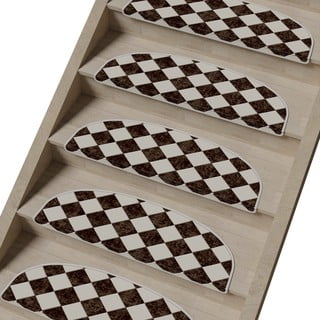 Crno-bijeli set tepiha za stepenice 16 kom 20x65 cm Chess Board – Vitaus