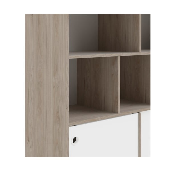 Bijeli regal za knjige s okvirom u hrastovom dekoru Tvilum Rim, 99 x 176 cm-image-1