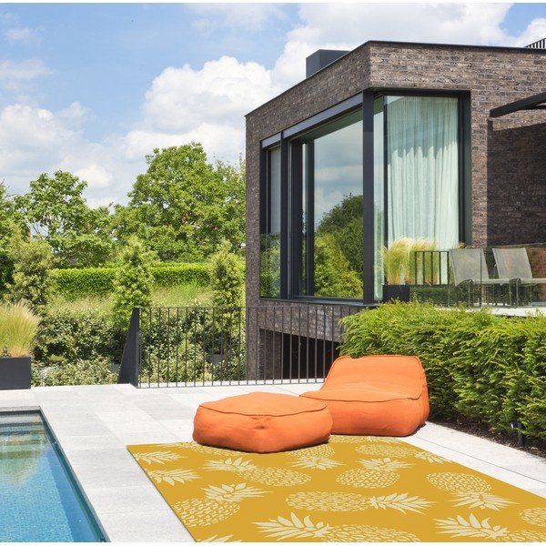 Žuti vanjski tepih Floorita Ananas, 160 x 230 cm-image-1