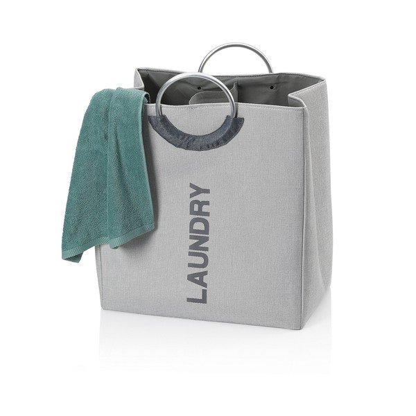 Siva tekstilna košara za rublje Kela Palma Maxi-image-1