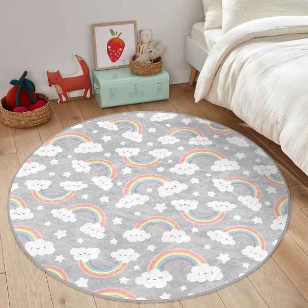 Sivi dječji tepih ø 120 cm Comfort – Mila Home-image-2