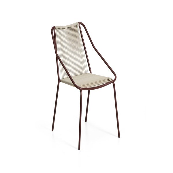 Bordo/krem vrtna stolica Zivia – Kave Home-image-2