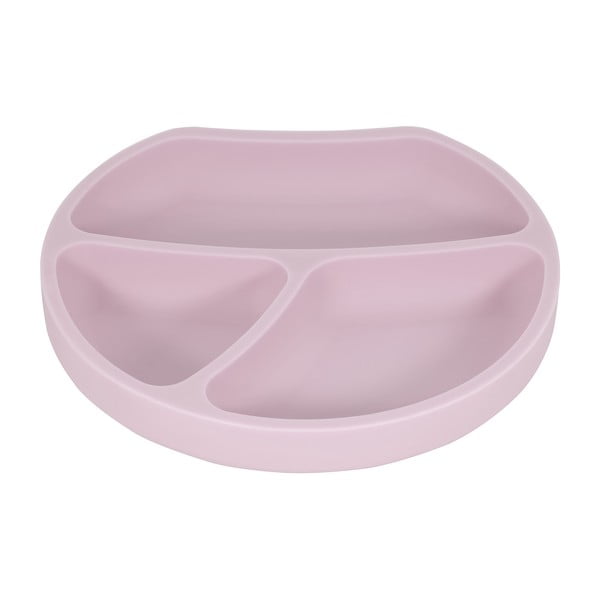 Svijetlo ružičasti silikonski dječji tanjur 19x20,5 cm – Kindsgut-image-2