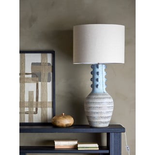 Svijetlo plava stolna lampa s tekstilnim sjenilom (visina 90 cm) Gadiela – Bloomingville