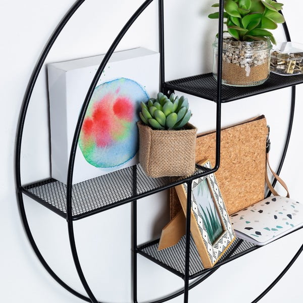 Crna metalna polica s više razina 55 cm Across – Kave Home-image-2