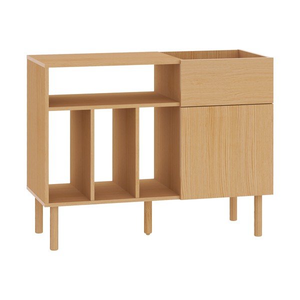 Niska komoda za gramofonske ploče u dekoru hrasta 100x80 cm Viny - TemaHome-image-2