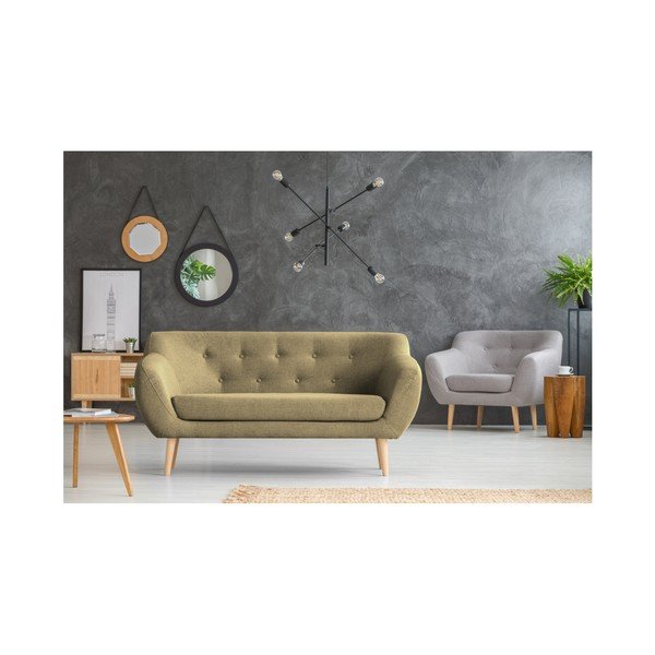 Smeđa dvosjeda sa svijetlim nogama Mazzini Sofas Sicile-image-4