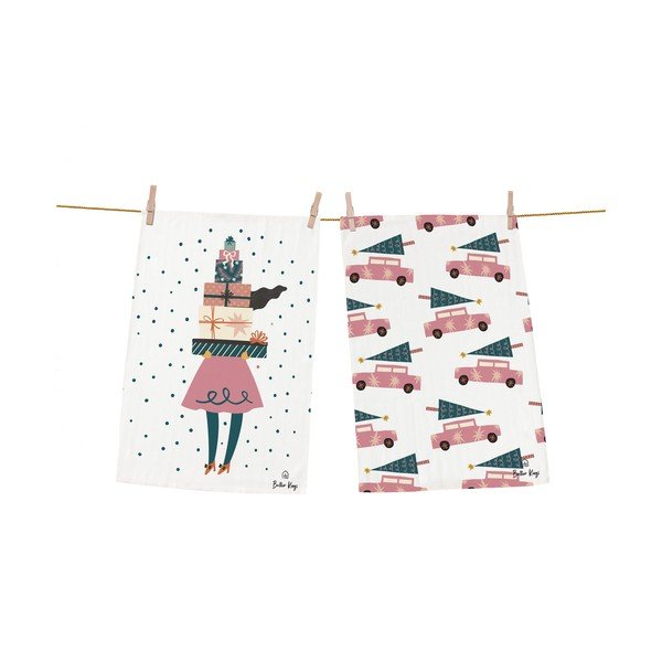 Pamučna kuhinjska krpa 2 kom s božićnim motivom 50x70 cm A Lots of Gifts – Butter Kings