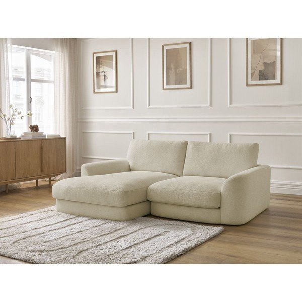 Bež kutna garnitura od bouclé tkanine (s lijevim kutom/s ležaljkom) Leonore – Bobochic Paris-image-4