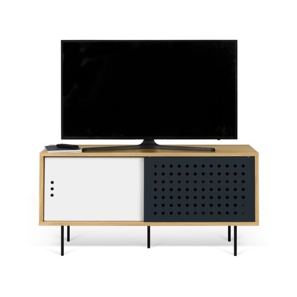 TV komoda u hrastovom drvu s crno-bijelim detaljima TemaHome Dann Dots, dužina 135 cm-image-3