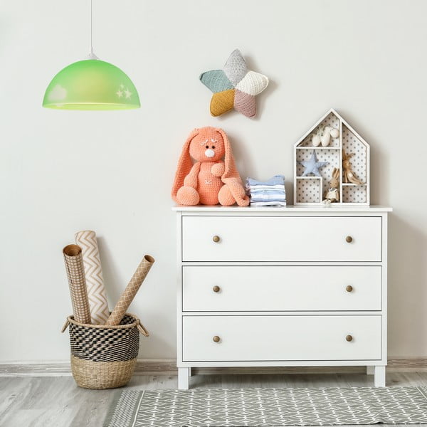 Zelena dječja svjetiljka sa staklenim sjenilom ø 30 cm Day & Night – LAMKUR-image-2