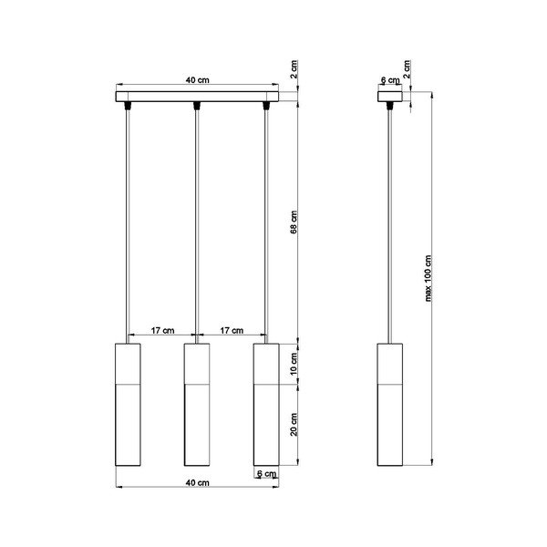 Crno-siva visilica Sollux Edo, dužine 40 cm-image-2