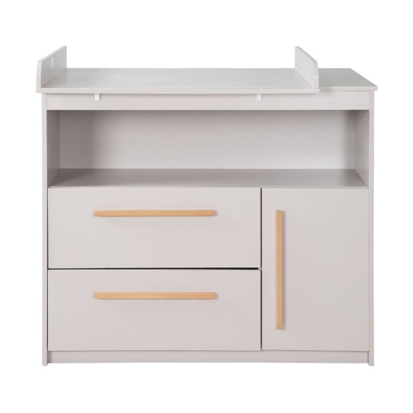 Svijetlo siva dječja komoda s promjenjivim stolom 107x98x75 cm Lea – Roba