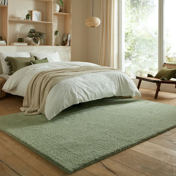 Zeleni perivi tepih od recikliranih vlakna 120x170 cm Fluffy – Flair Rugs-image-1